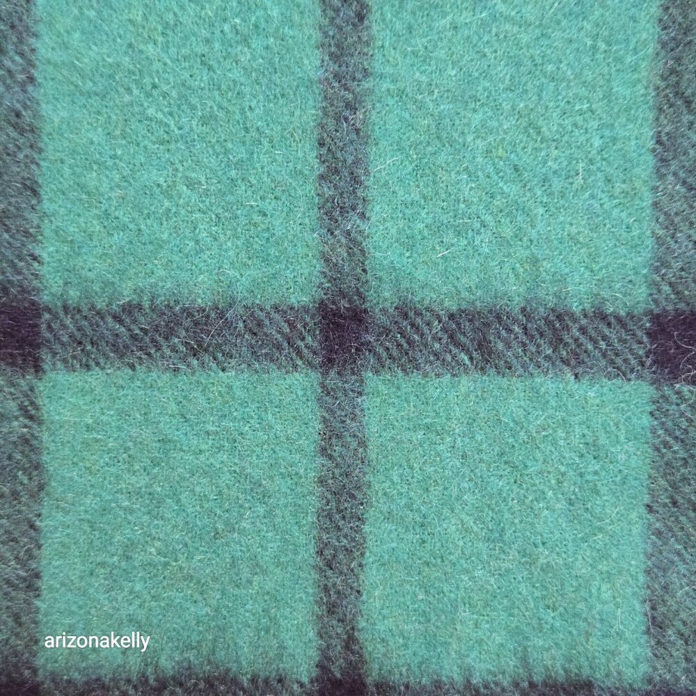 Louisa Perini Blue Green Cashmere Fringe Scarf - Picture 6 of 10